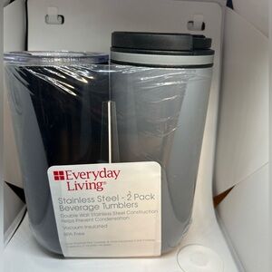 Everyday Living Stainless Steel Tumblers - Black and Gray